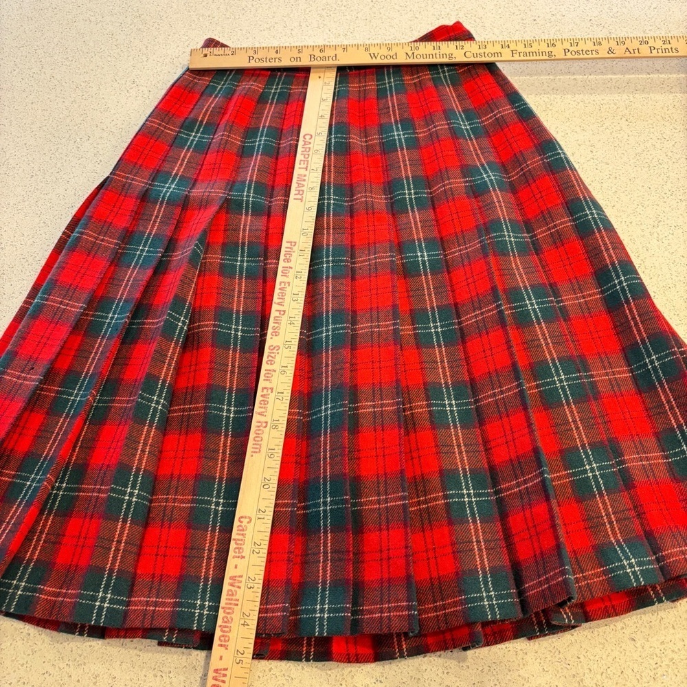 VTG Pendleton Tartan Plaid Skirt Pure Wool Pleated Long Made in USA 10 Petite - Picture 8 of 16